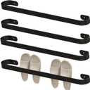 RV Wall Mounted Shoe Rack - Aluminum Shoe Cabinet With Adhesive - Space-Saving Wall Mounted Shoe Storage For Camper - Essential Slipper Holder For Travel Trailers (Black)