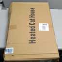 Heated Outdoor Cat House for Winter, 100% Waterproof XXL Shelter (29"x17"x21") with Escape Door & Heating Pad, Insulated for Feral Cats & Small Dogs