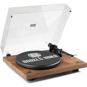 ANGELS HORN Turntable, Vinyl Record Player, Built-in Phono Preamp, Belt Drive 2-Speed, Adjustable Counterweight, AT-3600L (Upgraded Bluetooth Version) (Walnut Wood)