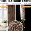 Deconovo 100% Blackout Door Curtain  Heat Blocking & Thermal Insulated Velvet Panel, Noise Reducing, Energy Saving for Summer & Winter, 52W x 90L Inch, Chocolate, 1 Panel