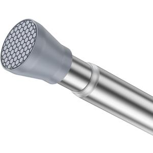 Tension Rods for Windows 28 to 48 inch, Non Slip Spring Tension Curtain Rod No Drill, 7/8" Tension Rod for Small Shower Stall Bedroom Doorway Closet Door, Silver