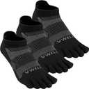 VWELL Merino Wool Toe Socks for Men Women Ankle Five Finger socks Athletic Running Moisture Wicking (3Pairs)