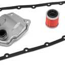 CVT Transmission Filter Oil Pan Gasket Kit 20 Holes Compatible with 2007-2017 Nissan Dodge Jeep Mitsubishi Rogue Rogue Select Sentra, Caliber, Compass Patriot, Lancer Replace# 31728-1XF02, 31397-1XF0C