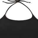 REORIA Women's Sexy Halter Backless Double Lined Tank Top Y2k Trendy Camisole Crop Tops (Black, M)