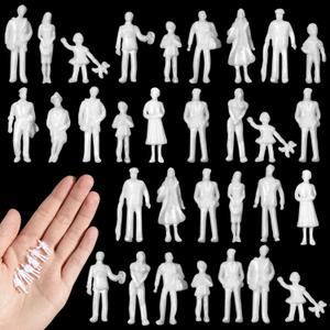 Namalu 30 Pcs, 1: 100 Scale White Unpainted Mini People Figures Miniature People for Model Trains Architectural Standing and Sitting Mini Diorama Figures for Architectural Project