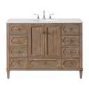Asellus 48"W x 22"D Bath Vanity in Reclaimed Gray with White Marble Top and White Basin