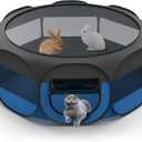 VavoPaw Small Animal Playpen, Chicken Brooder Box with Cover Top, Portable Outdoor Exercise Pet Cage Tent, Waterproof Breathable Pet playpen Indoor for Chick Ktiien Bunny Hamster Guinea Pig,Black+Blue