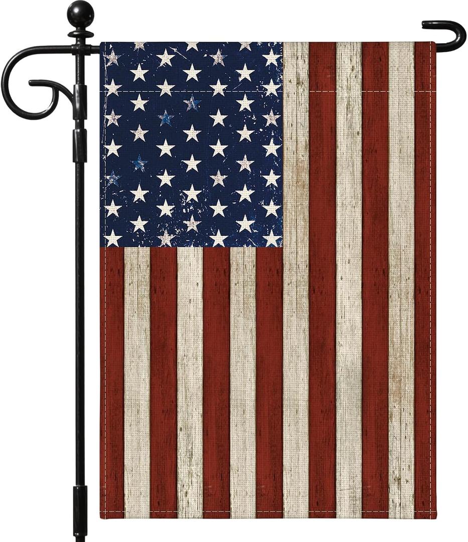 2 x Artscope 4th of July Garden Flag 12x18 Inch Double Sided for Outside, Patriotic Memorial Day Independence Day American Flag for Holiday Yard Outdoor Decoration