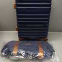 Coolife Suitcase Set 3 Piece Luggage Set Carry On Hardside Luggage with TSA Lock Spinner Wheels (Navy, 3 piece set (DB/TB/20))