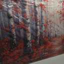 Tree Forest Wall Art for Living Room Large Size Red Tree Wall