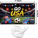 2 x Team USA Soccer Decorations Banner, USA Decorations, American Football Themed Decor, American Soccer Themed Decorative Banner for US Party Decorations, 71 x 43 Inch