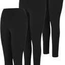 Hanes Women's Leggings, 3-Pack, Cool Dri Womens Leggings with Pockets, Comfortable Leggings, Moisture Wicking Small