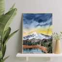 3 x hyzsj Paint by Number for Adults Framed Canvas, DIY Mountain Arts and Crafts for Adults Beginner with Wooden Easel, Paint Brushes, Acrylic Paint Set for Home Wall DecorLandscape 11.8x15.7inch