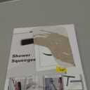 Shower Squeegee for Glass Doors, Full Silicone Jacketed Squeegee with Ergonomic Handle & No-Drill Hook, Cleaning Tool for Windows, Mirrors, Tiles, Bathroom & Car - Beige