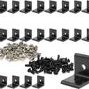 20Sets 1010, 10 Series Aluminum Extruded Profile Black Connector Brackets Kit, 20PCS 1010 Extrusion Profiles Bracket with 40PCS Drop in T Nuts and Screws