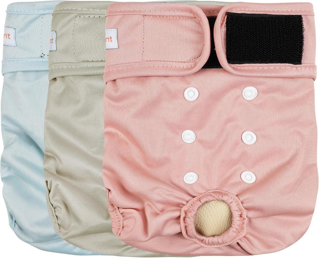 Langsprit Washable Female Dog Diapers - Doggie Reusable Diapers for Doggy Puppy Female in Period - Highly Absorbent Dog Heat Panties Morandi-LFH XXL