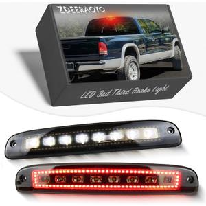 Smoked Lens LED 3rd Third Brake Light Replacement for Dodge Dakota 1997-2011,Roof Cargo Light Center High Mount Stop Lamp Smoked Lens