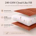 CozyLux Oversized King Comforter Set 120x98 7-Piece Burnt Orange Seersucker