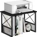 VYUOL Printer Stand for Desk, Desktop Printer Stand Shelf Organzier for Home Office, for Above and Under Desk, Fax Machine Copier Scanner, Black