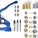 Hand Press Grommet Machine Grommets Eyelet Tool Kit, Including Grommet Machine, 3 Dies (#0#2#4), 2400Pcs Grommets for Banner,Awning,Signs,Poster,Curtain, DIY Craft (Alloy_Steel)