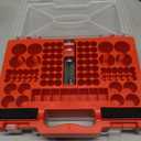 Ontel Battery Daddy Storage & Organizer Case w/Tester, Stores & Protects Up to 180 Batteries, Double-Sided, Clear Locking Lid, Secure Latches & Portable Carrying Handle - Red (Batteries Not Included)