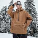 SNOWVERB Loose Fit Snowboard Insulated Ski Jacket Snow Coat for Mens Womens Baggy Fit for Easy Movement, Waterproof & Warm Insulation, Layer-Friendly Protection, Cargo Pockets & Durable Powder Skirt M