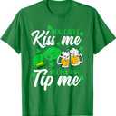 St Patrick's Day Lucky Shamrock Waitress Bartender Waiter T-Shirt, Men, Green, S