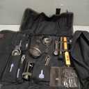 Barillio Bartender Kit Bag with Black Cocktail Shaker Set - Waxed Canvas, Traveling Bar Tools Bag with 17-Pc Cocktail Kit - Travel Mixology Bartending Kits - Mobile Bar Roll with Strap & Accessories