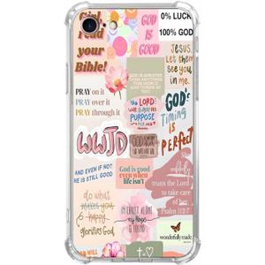 Case for iPhone SE2/SE3/7/8 with Christian Design,Jesus Bible Verse Collage Pattern for Men Women,Clear Slim Soft TPU Bumper Case,4.7(Christian,7)