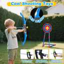 AuroTops 2 in 1 Pack Bow and Arrow Set for Kids 6 Year Old Boy Gifts Boy Toys Age 6-8,Archery Set with Lights Sport Shooting Games for Kids 5-12 Year Old Birthday Gifts Indoor Outdoor