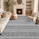 10x12 Area Rugs Washable Boho Living Room Rug Beige Grey