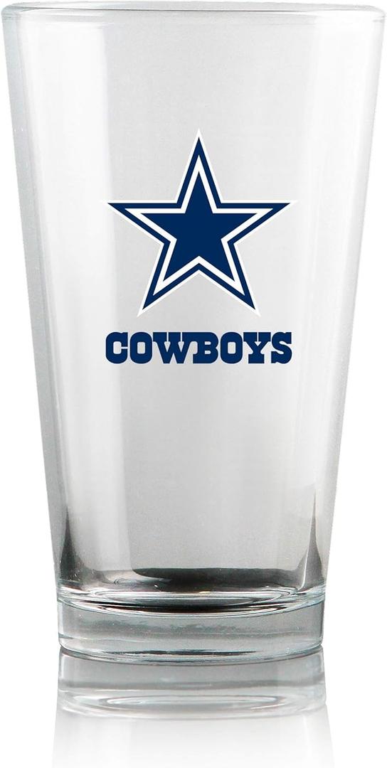 Duck House Dallas Cowboys NFL Pint Glass Tumbler Set of 2 475 ml