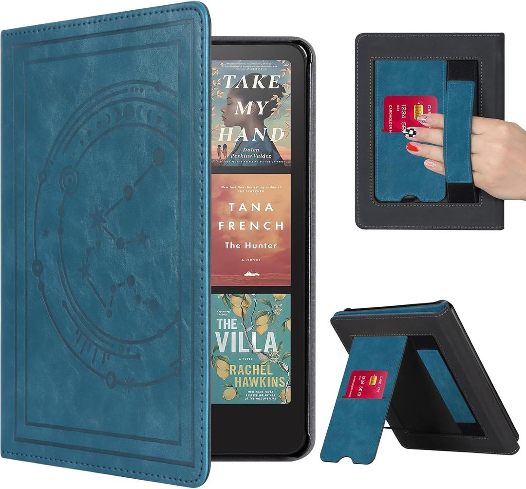 CoBak Stand Case for 7" Kindle Paperwhite 12th Gen 2024 and Kindle Colorsoft with Hand Strap - Compatible with iPhone MagSafe, for Samsung/Belkin/Anker Wireless Charging Pads, Durable, Auto Sleep Wake