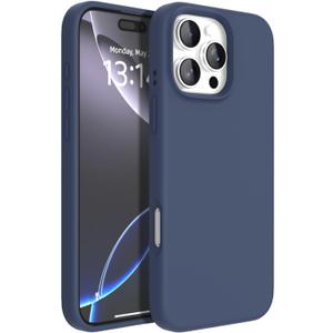 IAIYOXI Designed for iPhone 16 Pro Max 6.9", Premium Liquid Silicone Case with Soft Anti-Scratch Microfiber Lining, Shockproof Protective Slim Phone Case for Men Women Girls, Dark Blue