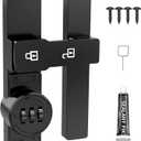 Heavy Duty Sliding Barn Door Lock  Durable 3-Digit Keyless Entry Latch with Luminous Function, 180 Double Door Hardware for Outdoor & Indoor Use (1 Pack, Matte Black)