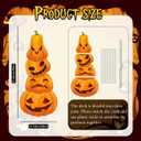 35" Halloween Jack O Lantern Pumpkin Yard Signs with Stakes for Outdoor Halloween Decorations Thanksgiving Fall Harvest Stacked Plastic Pumpkins Yard Sign for Lawn Garden Home Decor