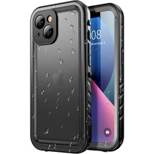 SPORTLINK Waterproof Case for iPhone 13, Shockproof Dustproof 13 Phone Case with Built-in Clear Screen Protector, Full Body Heavy Duty Sealed Protective Cover for iPhone 13 6.1 Inch (Black)