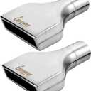 Upower 2PCS Exhaust Tip 2.5" Inlet 2" x 6" Outlet 10" Long Rolled Rectangle Exhaust Tailpipe Tips 304 Stainless Steel Polished Diesel Pipe Weld On