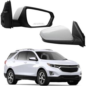 Dasbecan Right Passenger Side Mirror Compatible With 2018-2023 Chevy Equinox GMC Terrain Rearview Mirror With Heated Glass/Power Glass/Manual Folding Replace# GM1321560 (5pin) White Paint