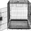 Amazon Basics Portable, Easy to Assemble, Foldable Metal Wire Dog Crate with Removable Tray, Double Door, Divider Panel, Handle, 36" x 23" x 25", Black