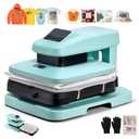 VEVOR Auto Heat Press Machine, 15 x 15 inch, T-Shirt Press Machine with Auto Release and Adjustable Pressure, Digital Display, Rapid Heating, for Sublimation, Vinyl, Heat Transfer Projects, Green