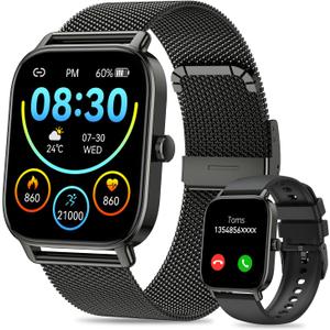 Smart Watch for Men Women Fitness: Make Answer Call Digital Mens Watches Waterproof Running Pedometer Smartwatch for Android Phone iPhone Samsung Compatible Sleep SpO2 Heart Rate Monitor Step Tracker