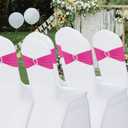 Howhic Pack of 30 Spandex Chair Sashes Bows Stretch Chair Cover Band with Buckle Slider Universal Elastic Chair Ties for Wedding Banquet Party Event Decoration (Fuchsia)