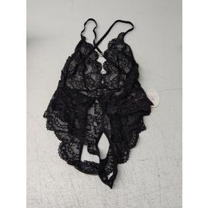 Avidlove Sexy Lingerie for Women Lace Teddy Lingerie One Piece Lingerie Bodysuit (Medium, Black)