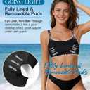 Sports Bikini Tops for Women Swim Bra Wirefree Workout Swimsuit Top Comfortable Support for Swimming, Beach, Active Wear (Black, XXL)