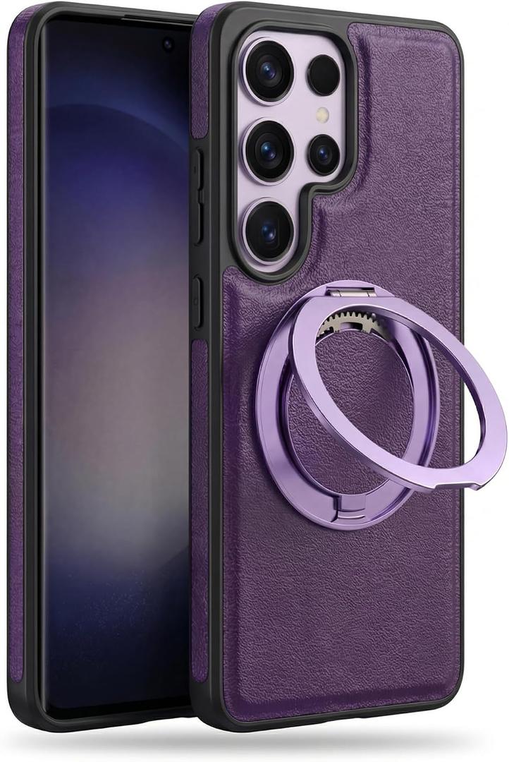Spin Stand Case for Samsung Galaxy S26 with Kickstand Rotatable-Purple