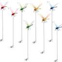 8 Pcs Dragon Fly Clip, 3D Realistic Fake Dragonflies, Dragonfly Clips for Outdoor Decor, Lifelike Insect Clips for Hats, Garden, Plants & Patio, Waterproof Hanging Ornaments with Wind-Activated Wings