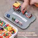 Toys Organizer Storage Case for Lego Box Kids Toy Stackable Building Blocks with Lids Bins Adjustable Lego Storage Containers Plastic Toy Box Grey 2 Layers