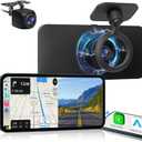 Dash Cam Portable CarPlay Stereo - Wireless Android Auto Car Screen - 6.25" IPS Display 4K Full HD Car DVR Loop Recording 1080P Backup Camera AirPlay Bluetooth GPS Navigation Voice Control