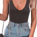SAUNGKUAI Women’s Bodysuit Sexy Plunge Deep V Neck Backless Sleeveless Tank Thong Body Suits Outfits for Going Out, Medium
